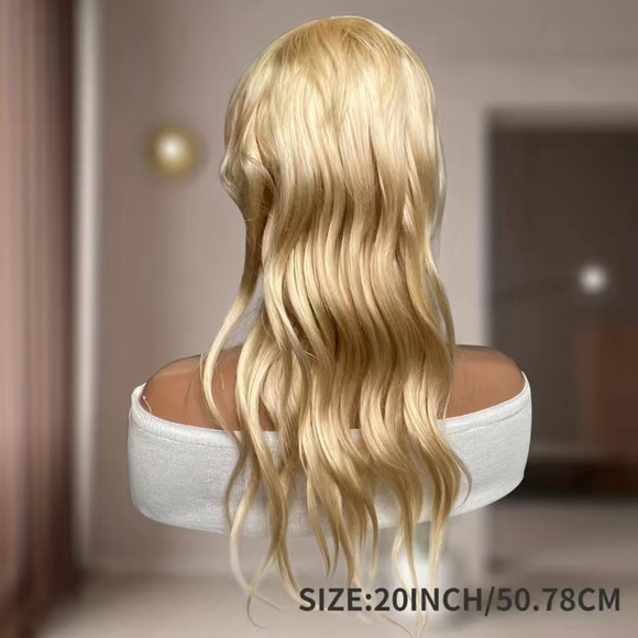 Honey Blonde Human Hair Body Wave Dovetail Mullet GluelessWig With Bangs in 20” - Picture 10 of 11